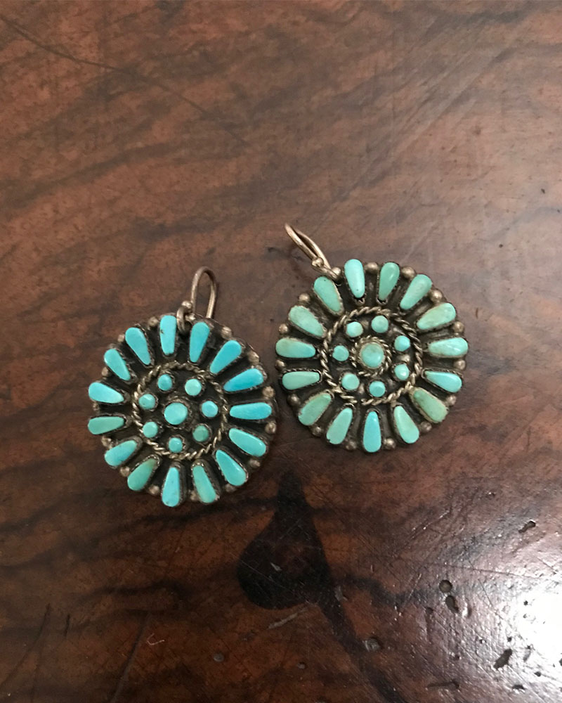 Zuni Turquoise Cluster Earrings