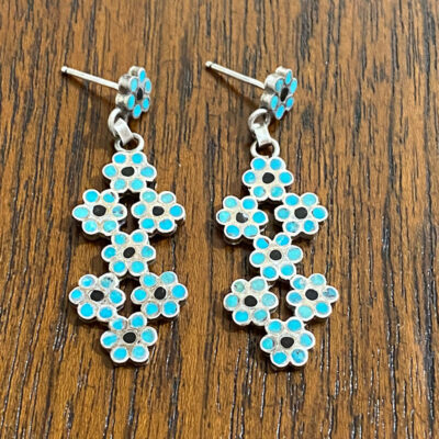 Pretty Silver And Turquoise Earrings