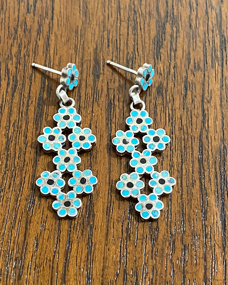 Pretty Silver And Turquoise Earrings