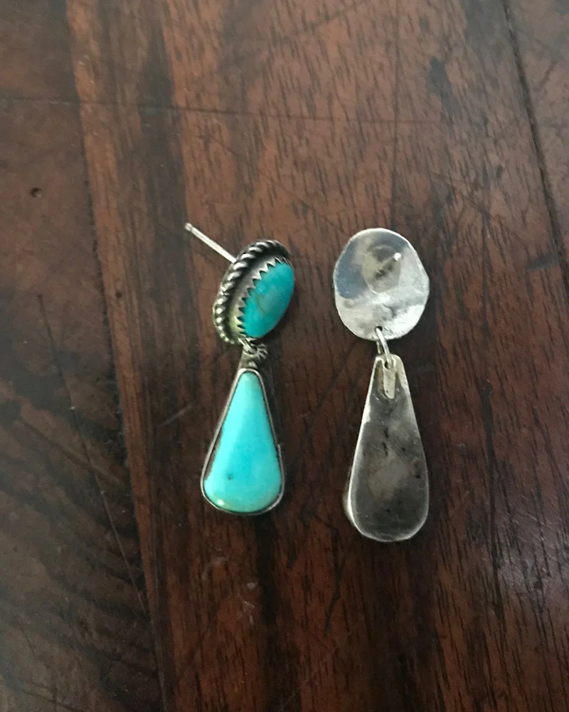 Navajo Turquoise Tear Drop Earrings
