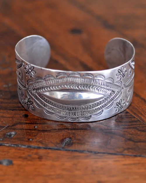 Navajo Stamped Repousse Bracelet