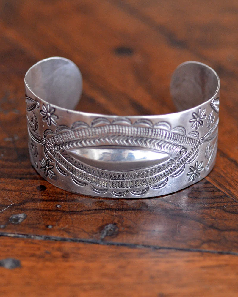 Navajo Stamped Repousse Bracelet