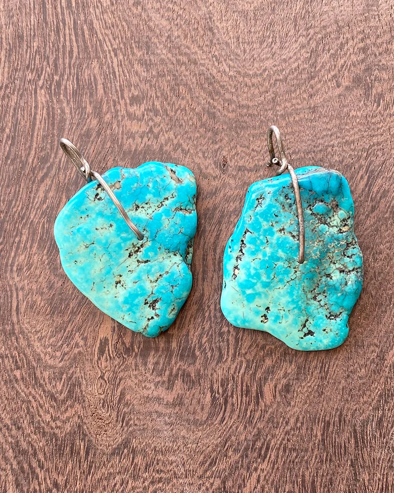Turquoise Mountain Nugget Earrings