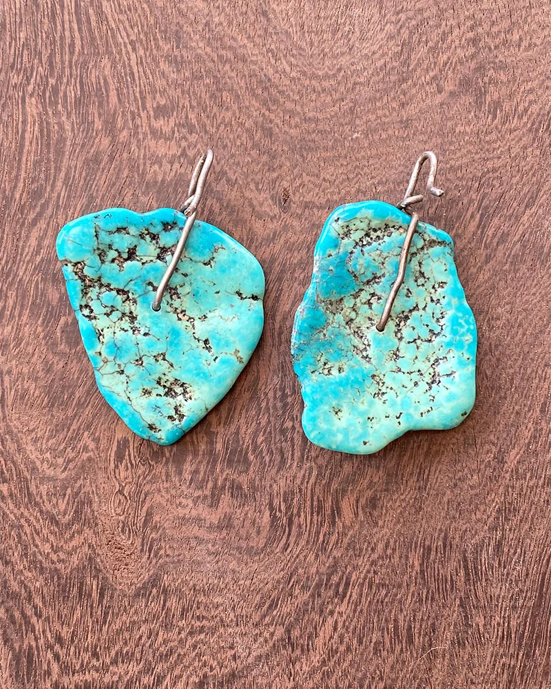 Turquoise Mountain Nugget Earrings