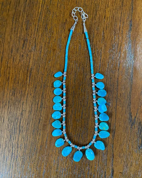 Petite Blue Gem Turquoise Necklace