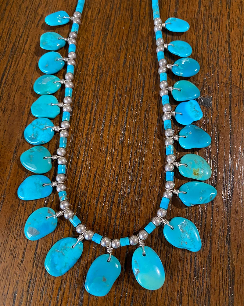 Petite Blue Gem Turquoise Necklace