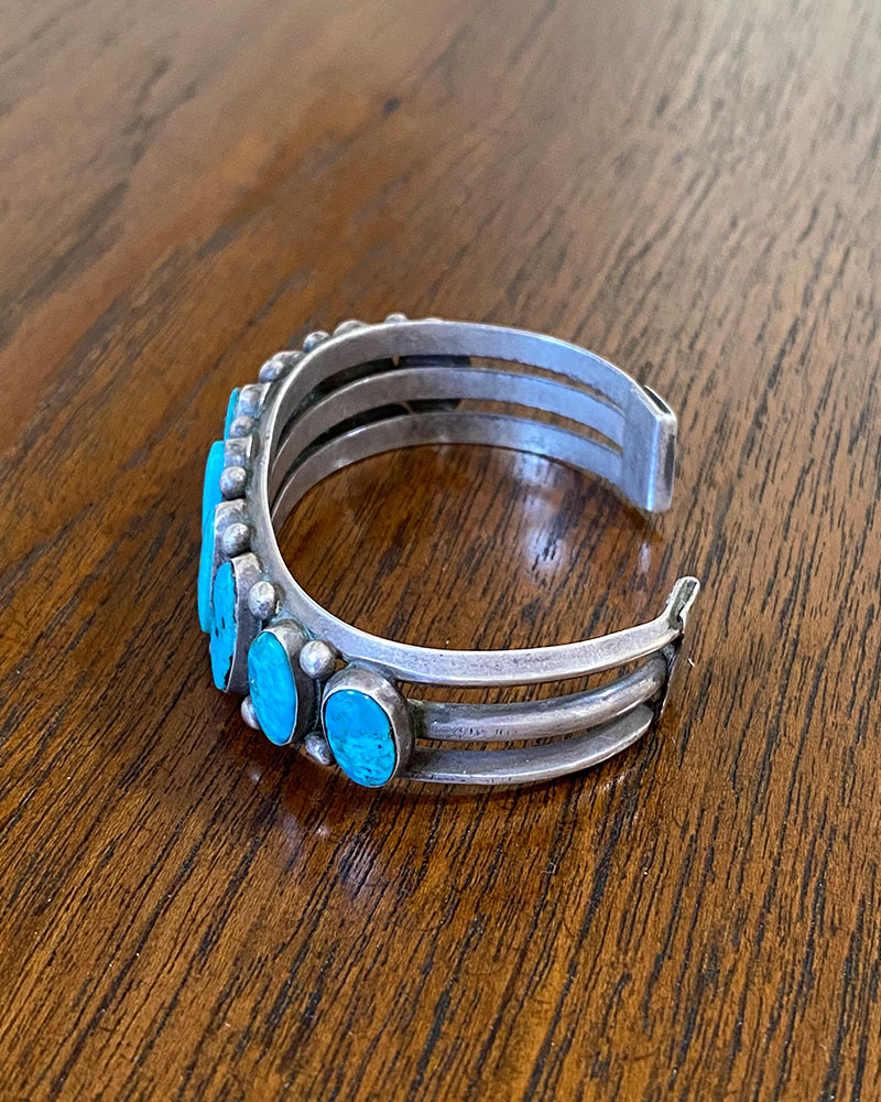Navajo Turquoise Nine Stone Row Bracelet