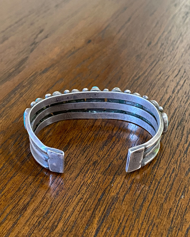 Navajo Turquoise Nine Stone Row Bracelet