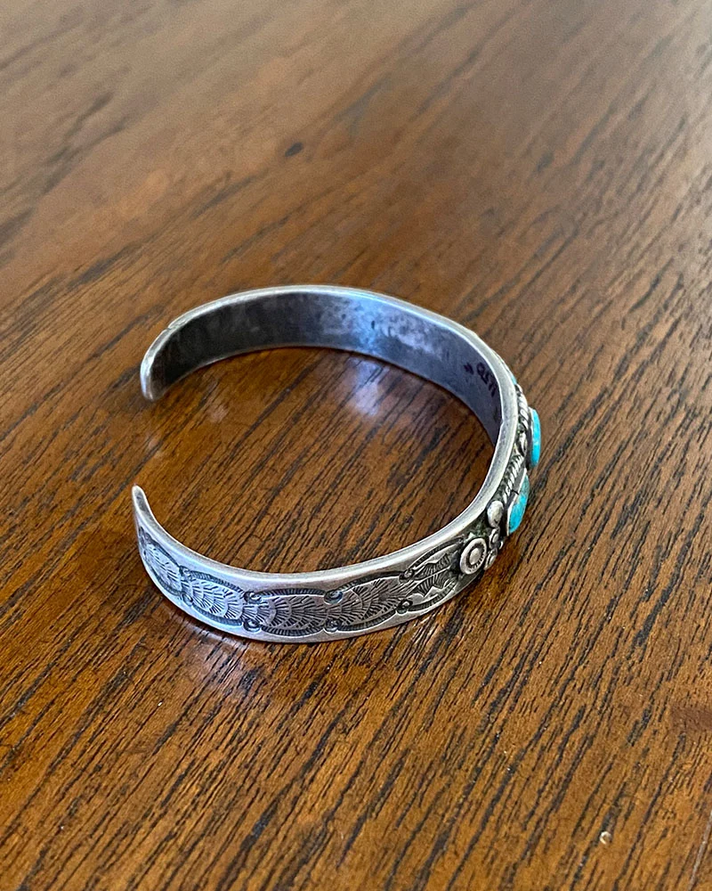 Narrow Navajo Silver Bracelet