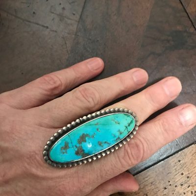 Long Navajo Turquoise Ring