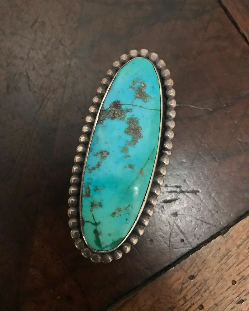 Long Navajo Turquoise Ring