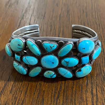 Navajo Turquoise Cluster Bracelet
