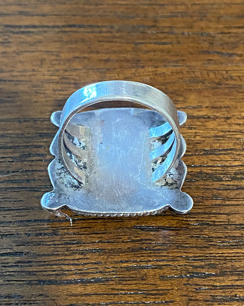 Large Square Navajo Turquoise Ring