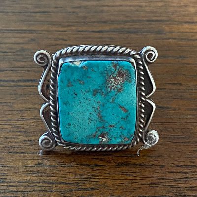 Large Square Navajo Turquoise Ring