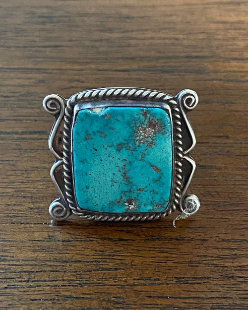 Large Square Navajo Turquoise Ring