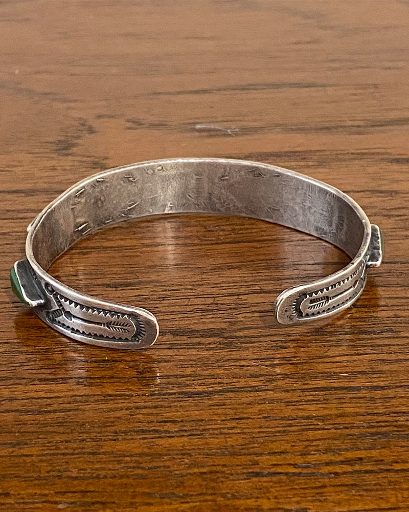 Navajo Dark Green Turquoise Row Bracelet