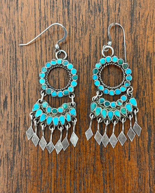 Zuni Dishta Turquoise Earrings