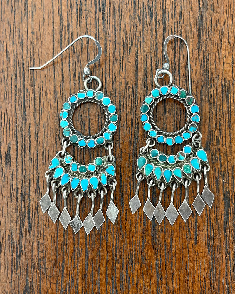 Zuni Dishta Turquoise Earrings