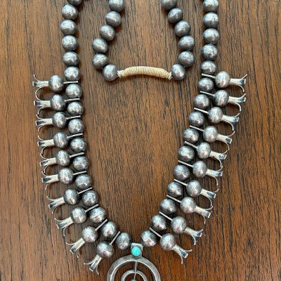 Early Navajo Squash Blossom Necklace