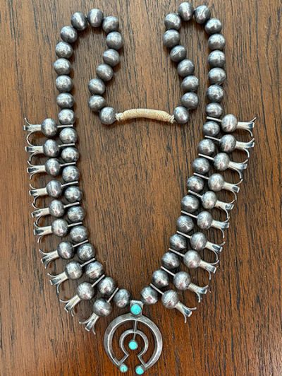 Early Navajo Squash Blossom Necklace