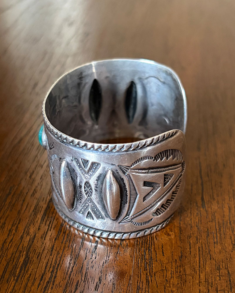 Navajo Repoussed Silver Bracelet