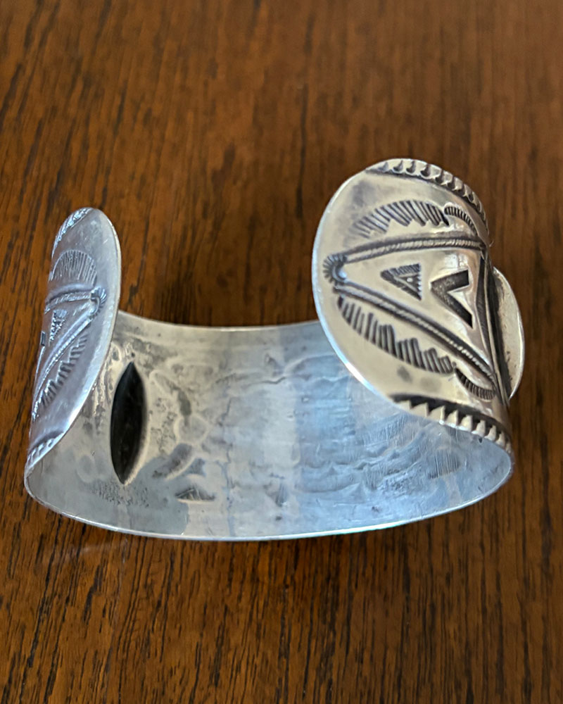 Navajo Repoussed Silver Bracelet