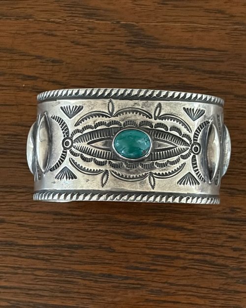 Navajo Repoussed Silver Bracelet