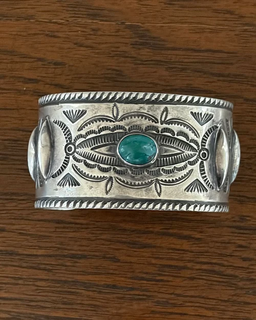 Navajo Repoussed Silver Bracelet