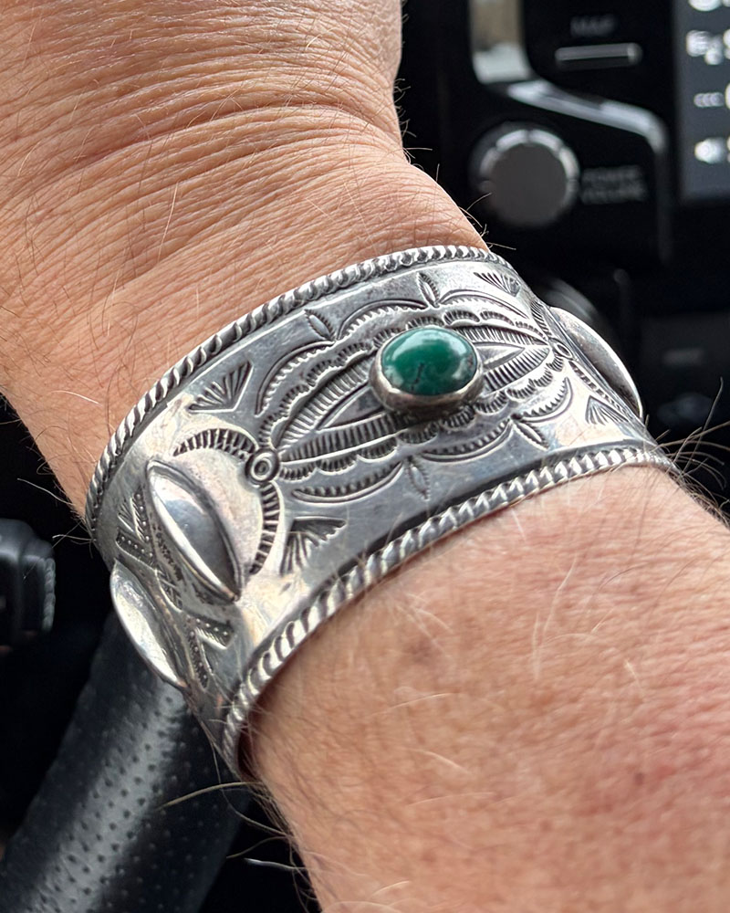 Navajo Repoussed Silver Bracelet
