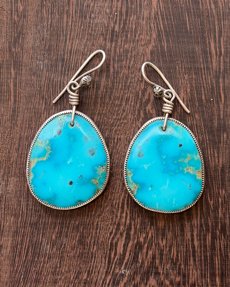 Blue Gem Turquoise Earrings