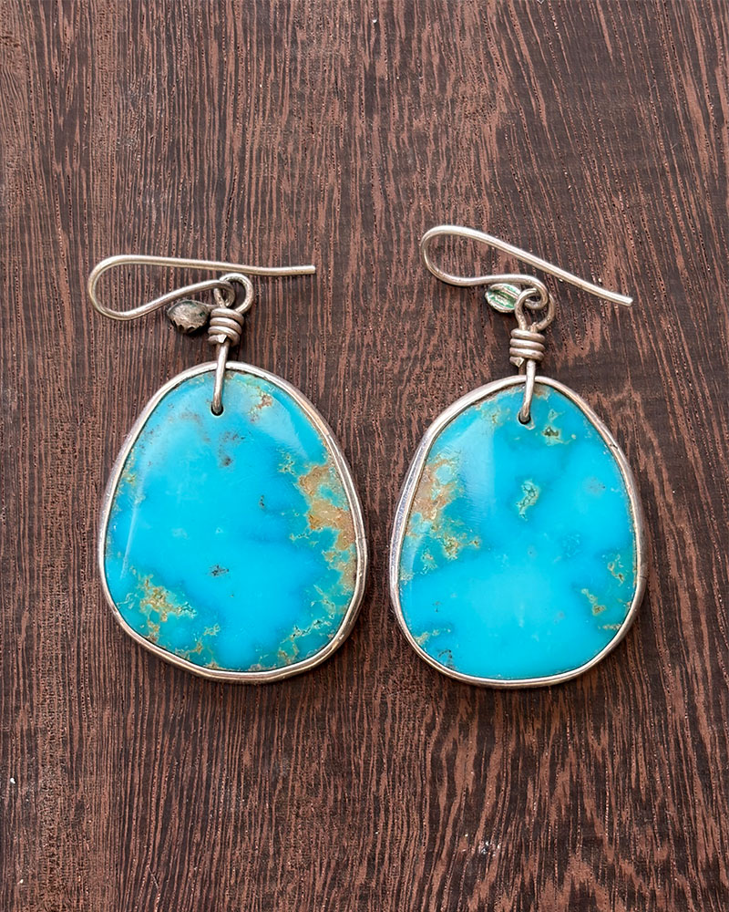 Blue Gem Turquoise Earrings