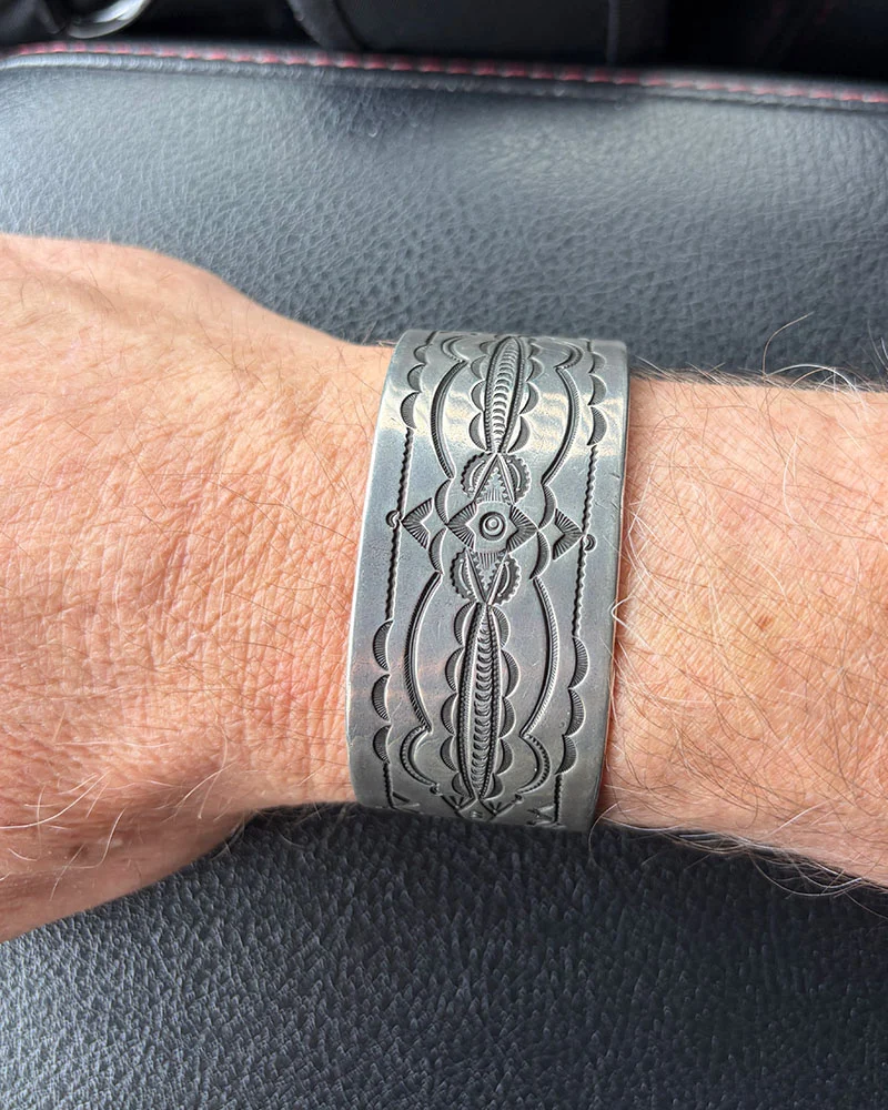 Navajo Stamped Silver Bracelet