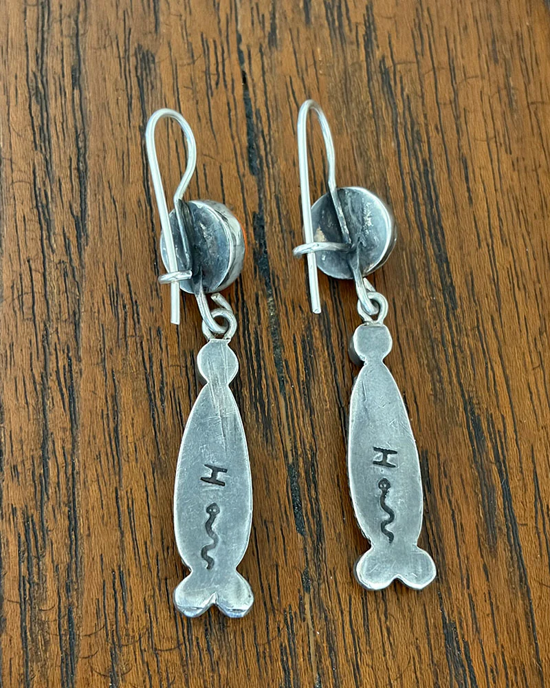 Morris Talawytewa Robinson Coral Earrings