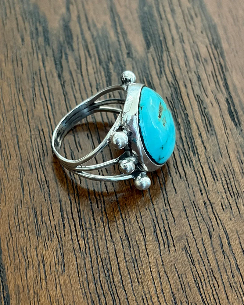 Round Navajo Royston Turquoise Ring