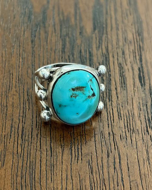 Round Navajo Royston Turquoise Ring