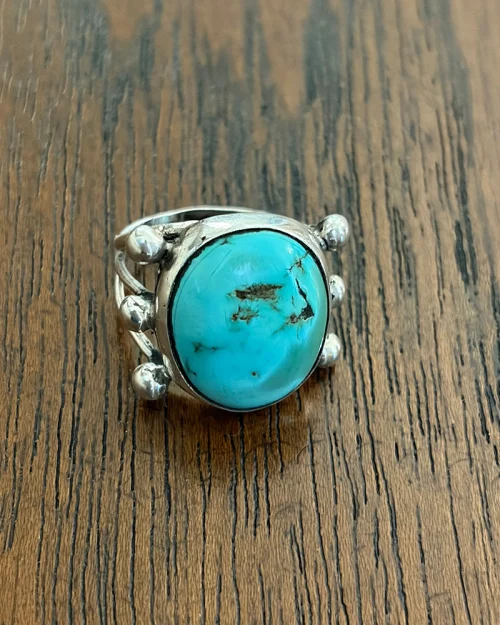 Round Navajo Royston Turquoise Ring