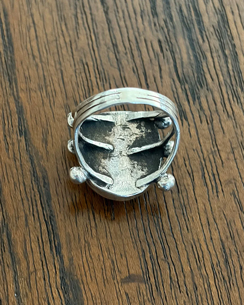 Round Navajo Royston Turquoise Ring
