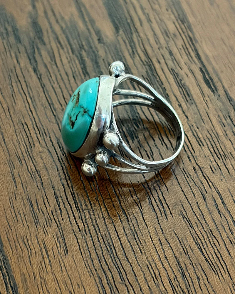 Round Navajo Royston Turquoise Ring